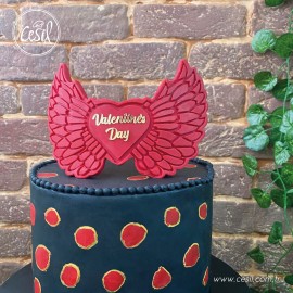 SİLİCONE MOULD  - VALANTINES DAY WINGED HEART CHRISTMAS  (19.5 X 15 CM)