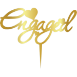 TOPPER - ENGAGED , GOLD, H: 14 CM