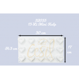 CESİL PCS - 15`Lİ MİNİ KALP SILICONE MOULD