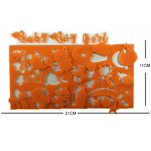 KURABİYE KALİGRAFİ BEBEK TEMALI, KALLİGRAFİ, SEKER HAMURU BASKİ SETİ 