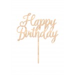 HAPPY BİRTHDAY WOODEN CAKE TOPPER