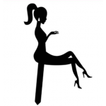CAKE TOPPER - SİLHOUETTE GİRL BLACK 