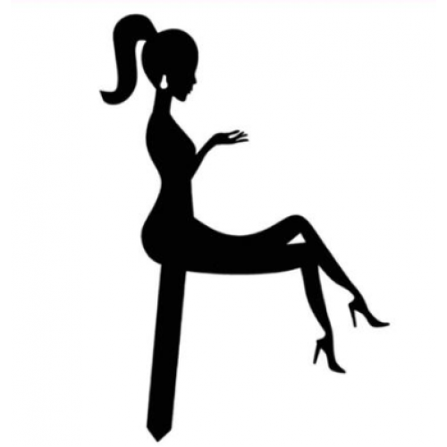CAKE TOPPER - SİLHOUETTE GİRL BLACK 