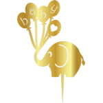TOPPER - BABY ELEPHANT, GOLD, H: 18,5 CM