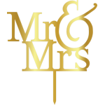 TOPPER - MR & MRS, GOLD, H: 18 CM
