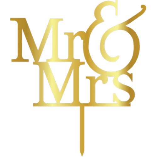 TOPPER - MR & MRS, GOLD, H: 18 CM