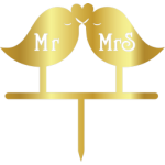 TOPPER - BİRDY MR & MRS, GOLD, H: 16,5 CM X 15,5 M