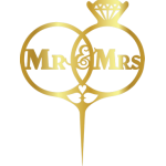 TOPPER - ALYANS MR & MRS, GOLD, H: 17,5 CM