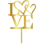 TOPPER - KALPLİ LOVE, GOLD, H: 18,5 CM