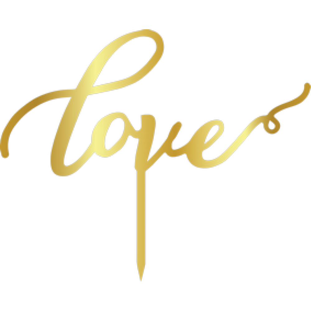 TOPPER - LOVE , GOLD, H: 14 CM 