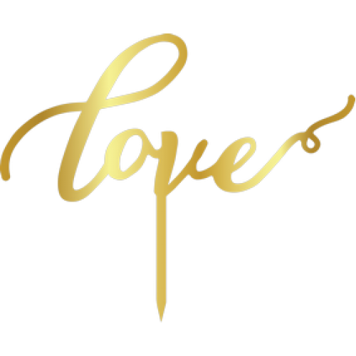 TOPPER - LOVE , GOLD, H: 14 CM 