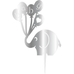 TOPPER - BABY ELEPHANT, SİLVER, H: 18,5 CM