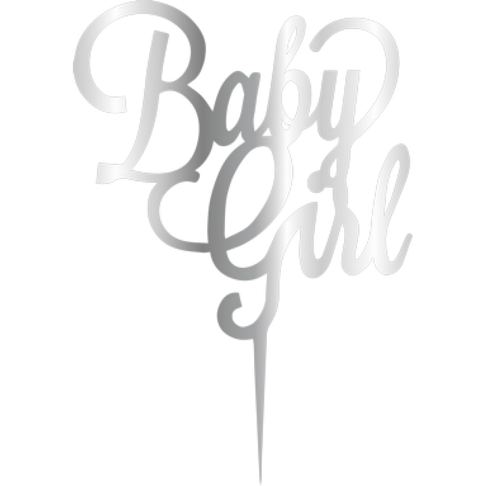 TOPPER - BABY GİRL, SİLVER, H: 16,5 CM