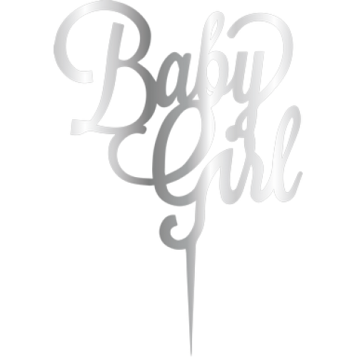 TOPPER - BABY GİRL, SİLVER, H: 16,5 CM