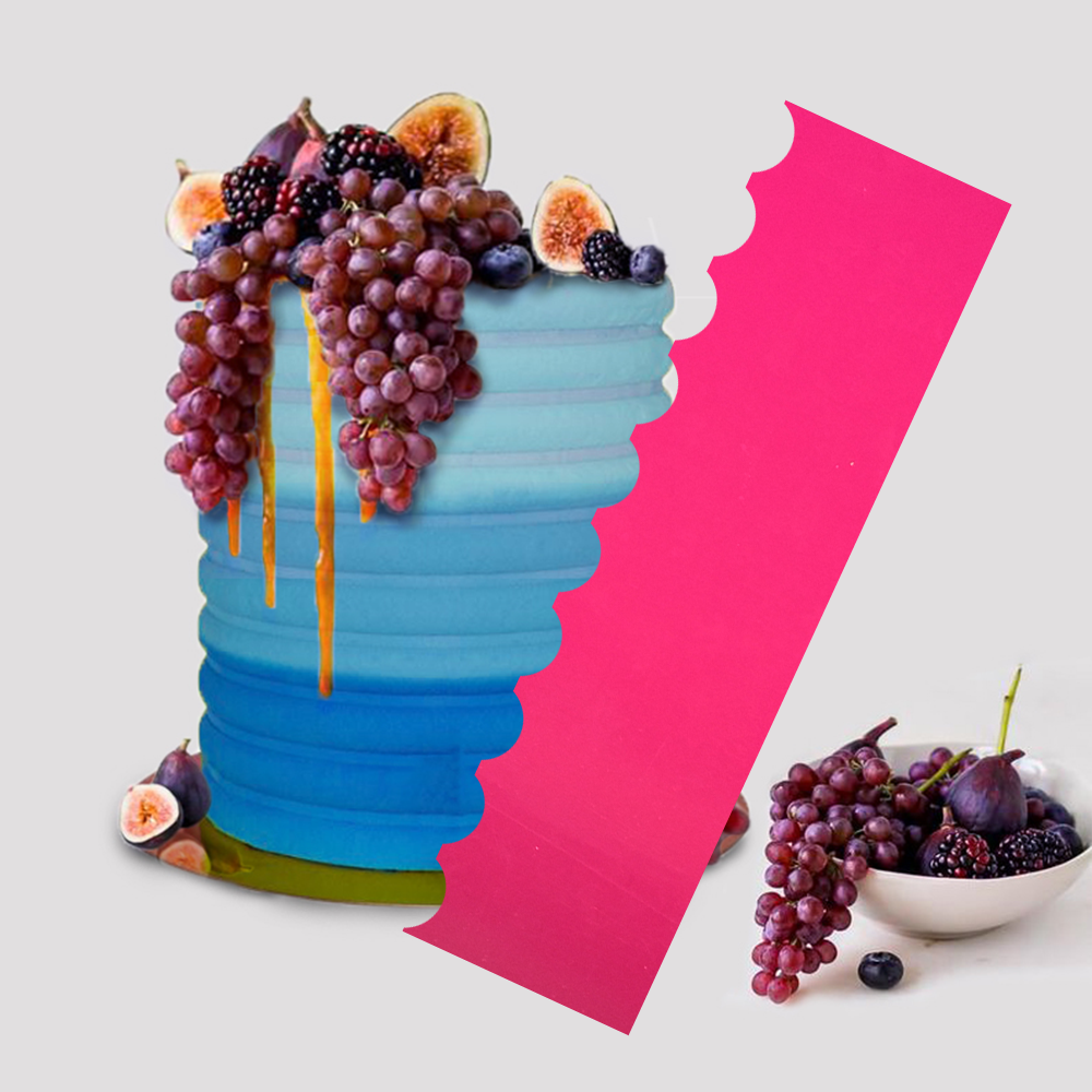 TALL PATTERNED EDGE SİDE SCRAPER, TRANSPARENT, CİRCLE IN, 30 X 8 CM 