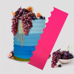 TALL PATTERNED EDGE SİDE SCRAPER, TRANSPARENT, CİRCLE IN, 30 X 8 CM 