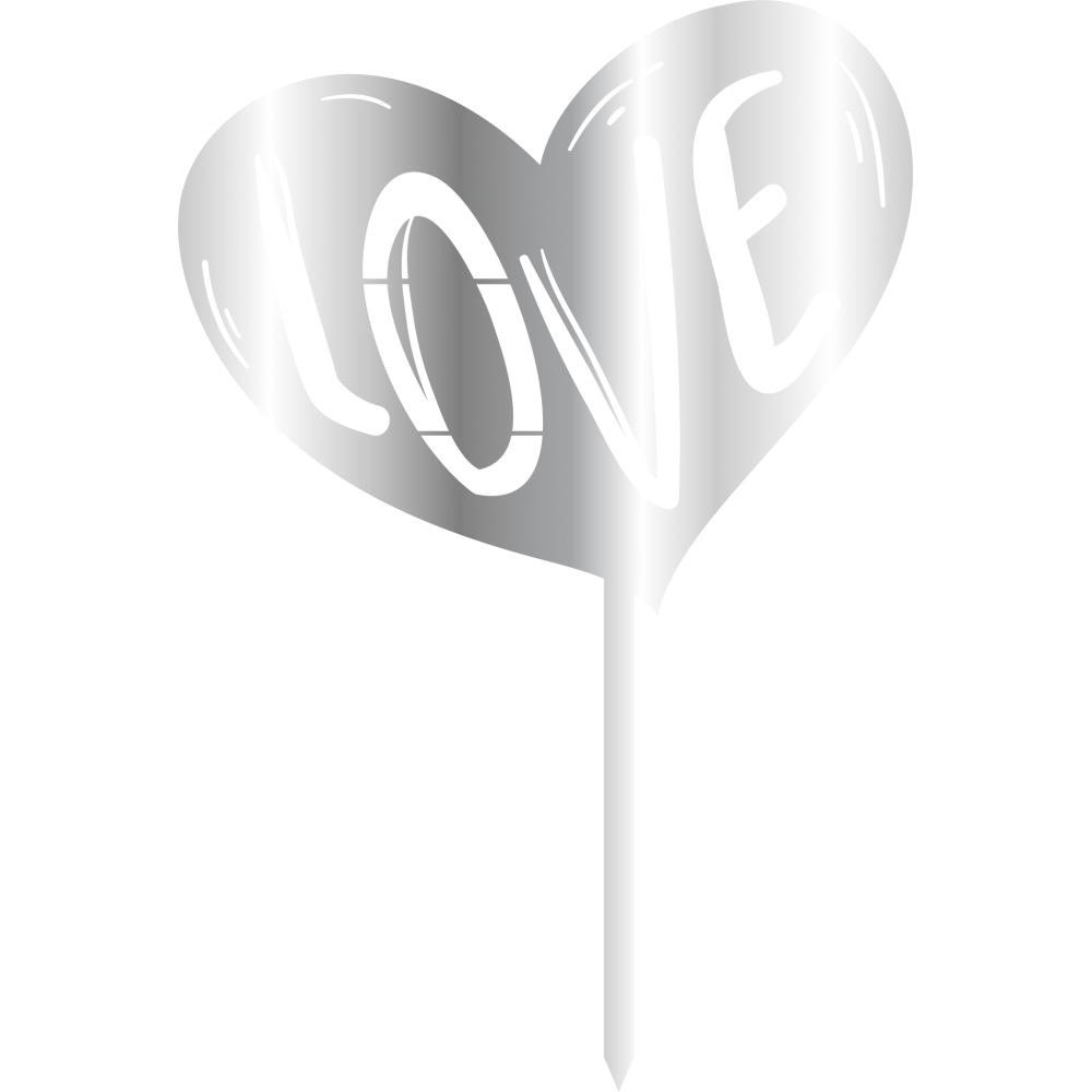 TOPPER - LOVE İN HEART, SİLVER, H: 15 CM 