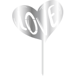 TOPPER - LOVE İN HEART, SİLVER, H: 15 CM 