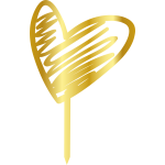 TOPPER - HEART BEATİNG, GOLD, H: 16 CM 