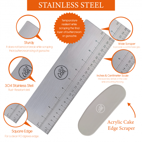 STAINLESS SCRAPER AND CAKE STRAIGHTER 