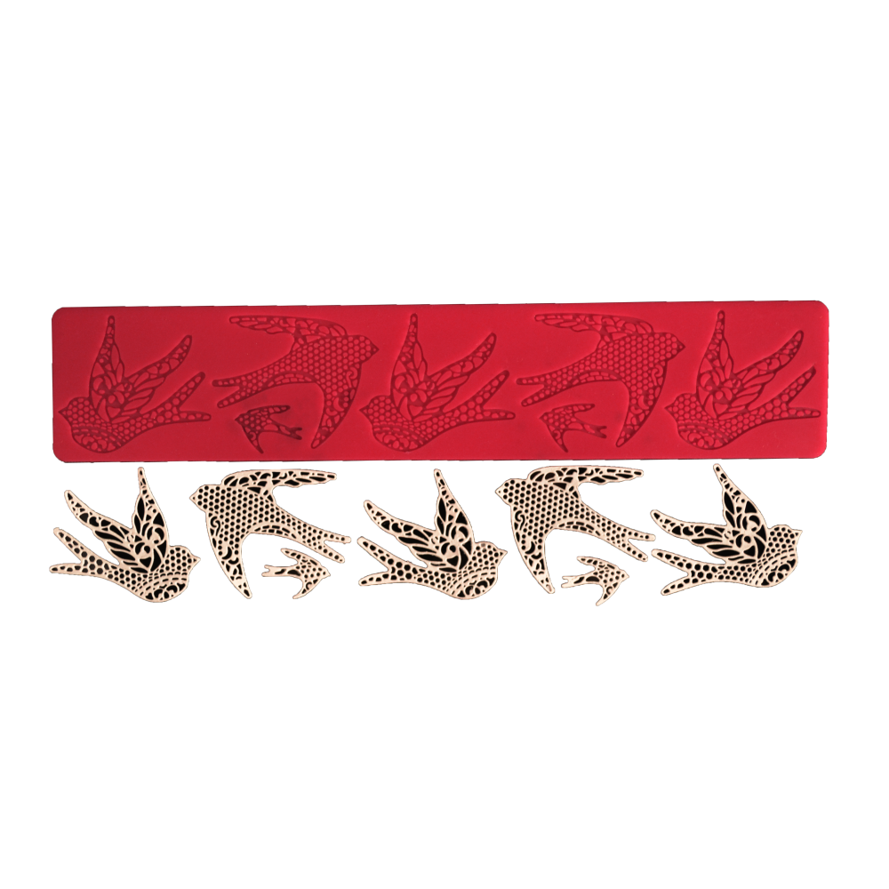 TEK ŞERİT DANTEL KALIBI KUŞLAR 55039