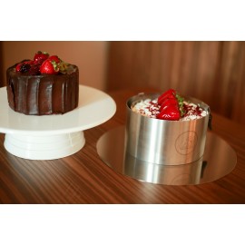 CAKE TURNTABLE ROTATING STAND 32 CM - WHITE