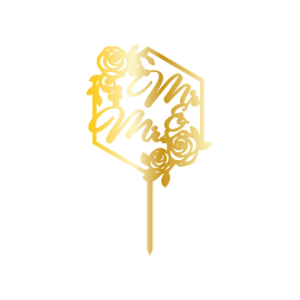 & SİGN, GOLDEN MİRROR, CAKE- TOPPER - 12,5 CM