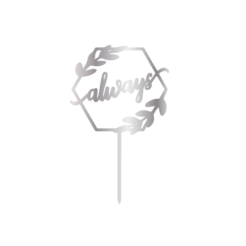 & SİGN, GOLDEN MİRROR, CAKE- TOPPER - 12,5 CM