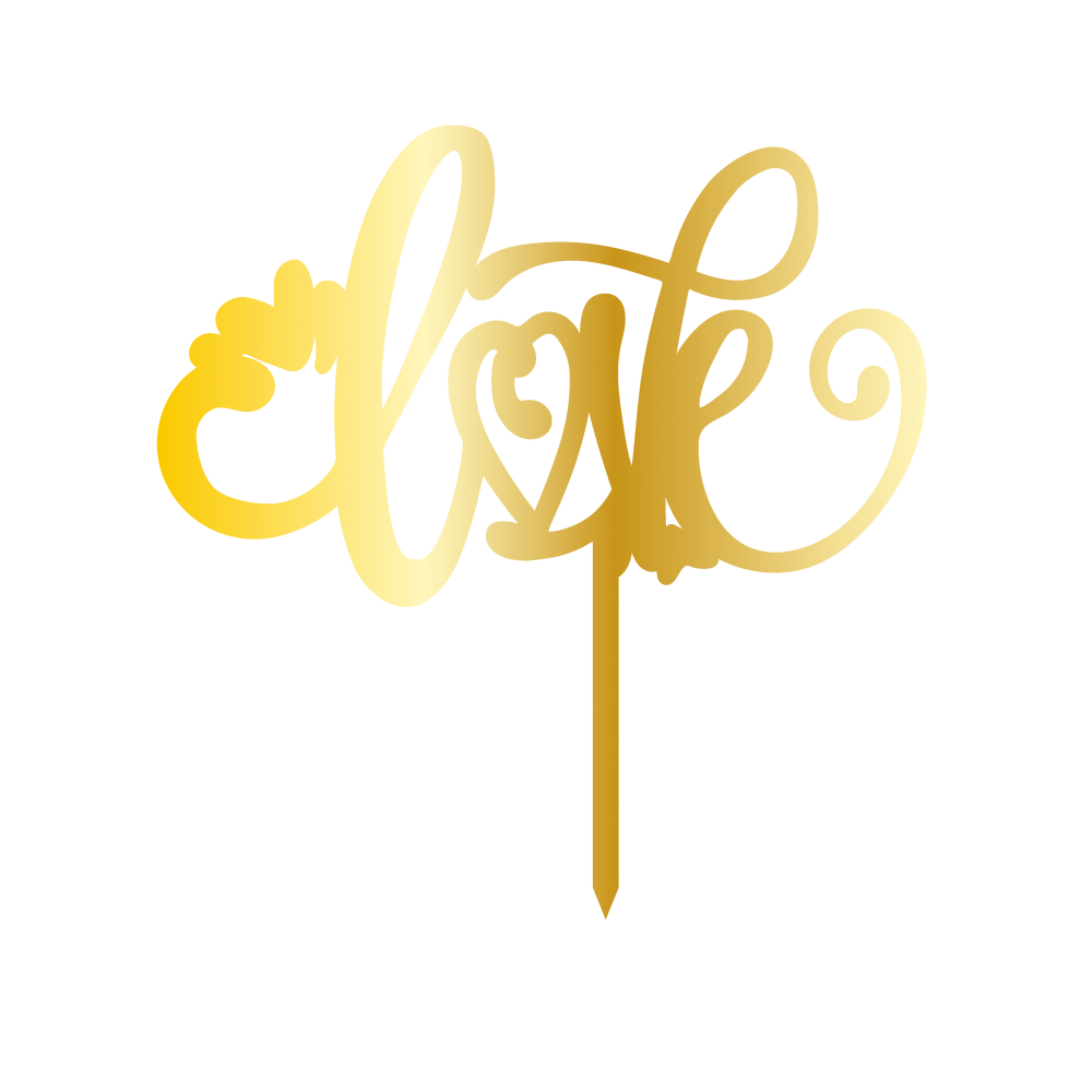 & SİGN, GOLDEN MİRROR, CAKE- TOPPER - 12,5 CM