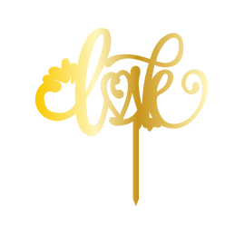 & SİGN, GOLDEN MİRROR, CAKE- TOPPER - 12,5 CM