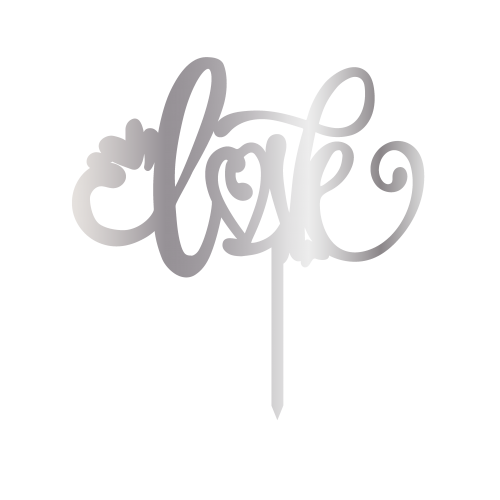& SİGN, SİLVER MİRROR, CAKE - TOPPER - 12,5 CM