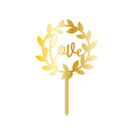 & SİGN, GOLDEN MİRROR, CAKE- TOPPER - 12,5 CM