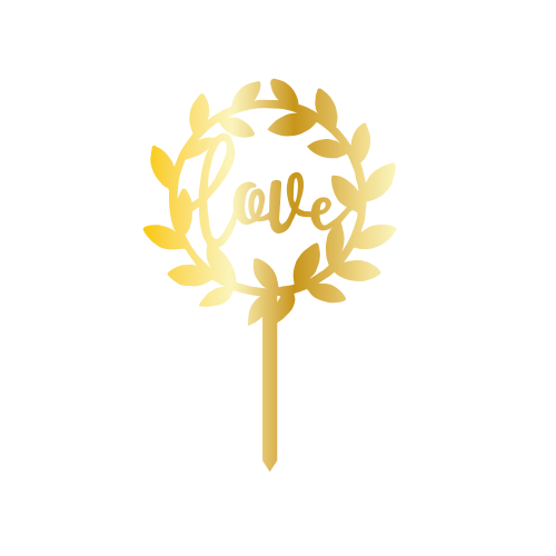 & SİGN, GOLDEN MİRROR, CAKE- TOPPER - 12,5 CM