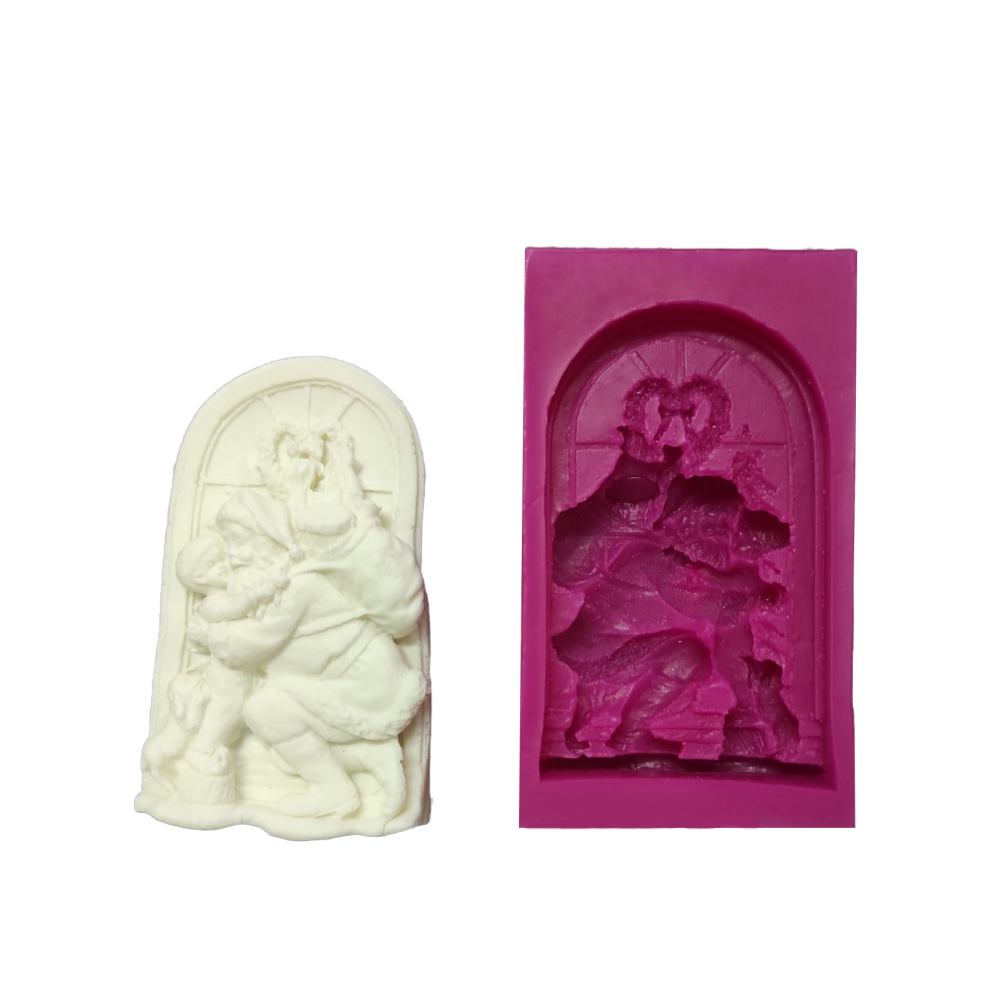 SİLİCONE MOULD - FATHER CHRISTMAS / FIREPLACE (11*6 CM)