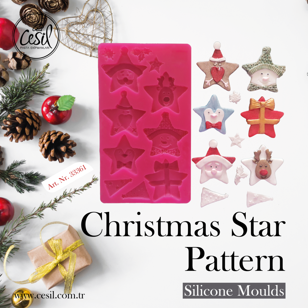 SİLİCONE MOULD - CHRISTMAS STAR PATTERN (20.5*11.7 CM)