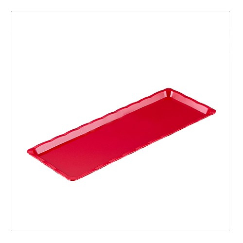 POLYCARBONATE RED TRAY 10 X 30 CM