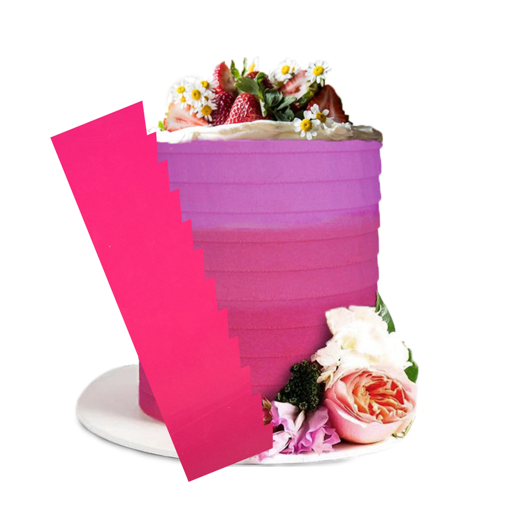 TALL PATTERNED EDGE SİDE SCRAPER, TRANSPARENT, ZİG ZAG, 30 X 8 CM 