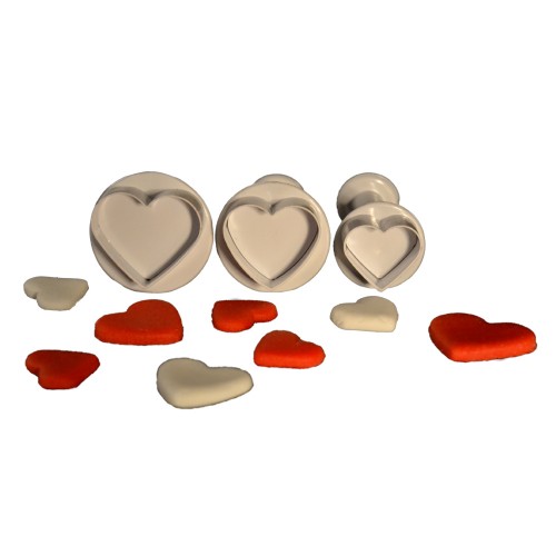3 SET, HEART PLUNGER CUTTER