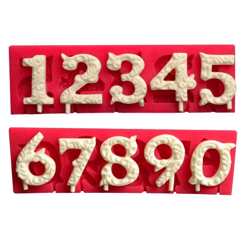 SİLİCONE MOULD - STRIPED NUMBERS (4,5*2,5CM)