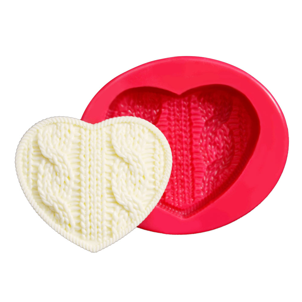 SİLİCONE MOULD - KNITTED HEART (7*6CM)