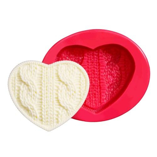 SİLİCONE MOULD - KNITTED HEART (7*6CM)