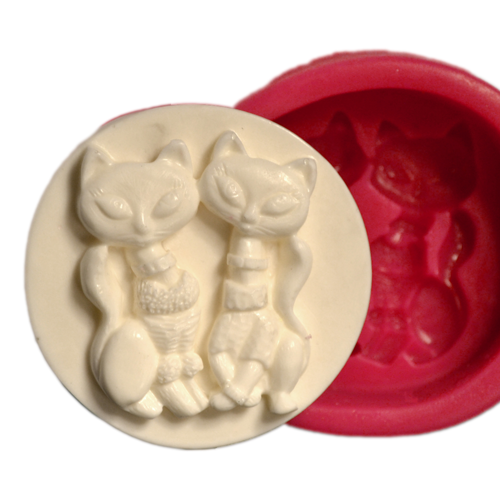 SİLİCONE MOULD - LOVERS CAT (7X7CM)