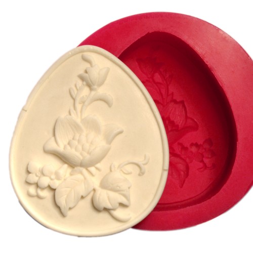 SILICONE MOULD -  DPOR & FLOWER (7,5*8,5 CM) 