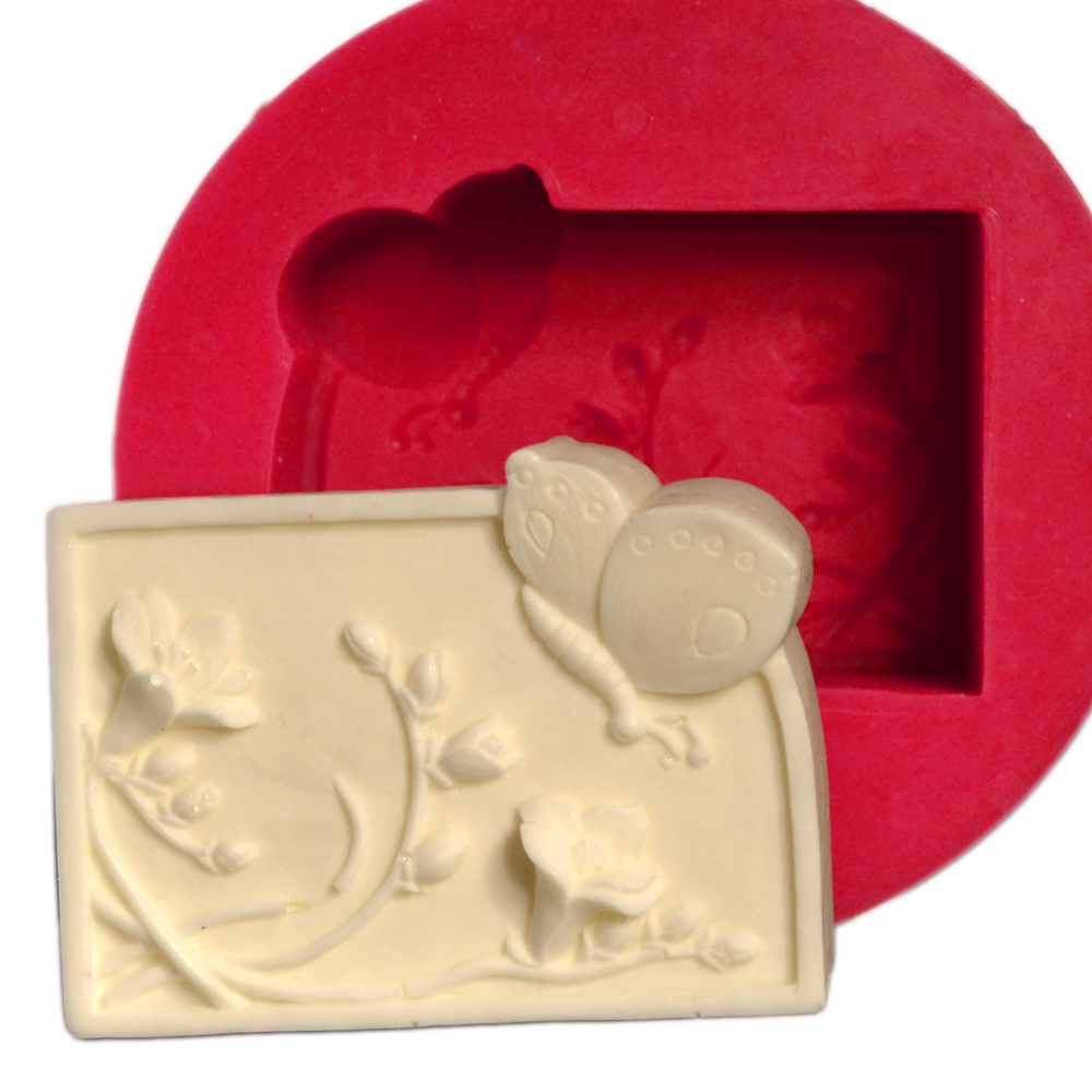 SİLİCONE MOULD - SQUARE FLOWER - BUTTERFLY (7*5,5CM)