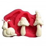 SİLİCONE MOULD  - SNAIL & MUSROOMS  (8,5*6,5CM)