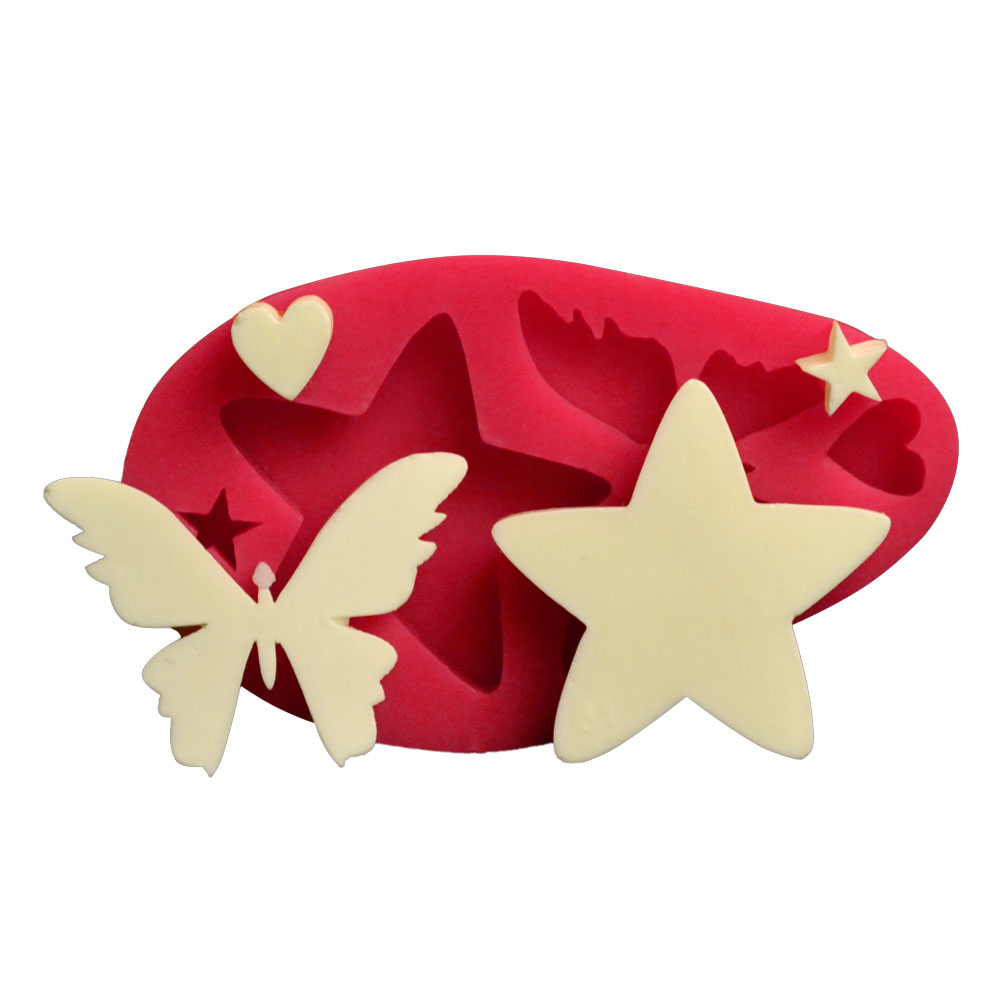 SİLİCONE MOULD - STAR , BUTTERFLY , HEART SET (9,5*5,5CM)