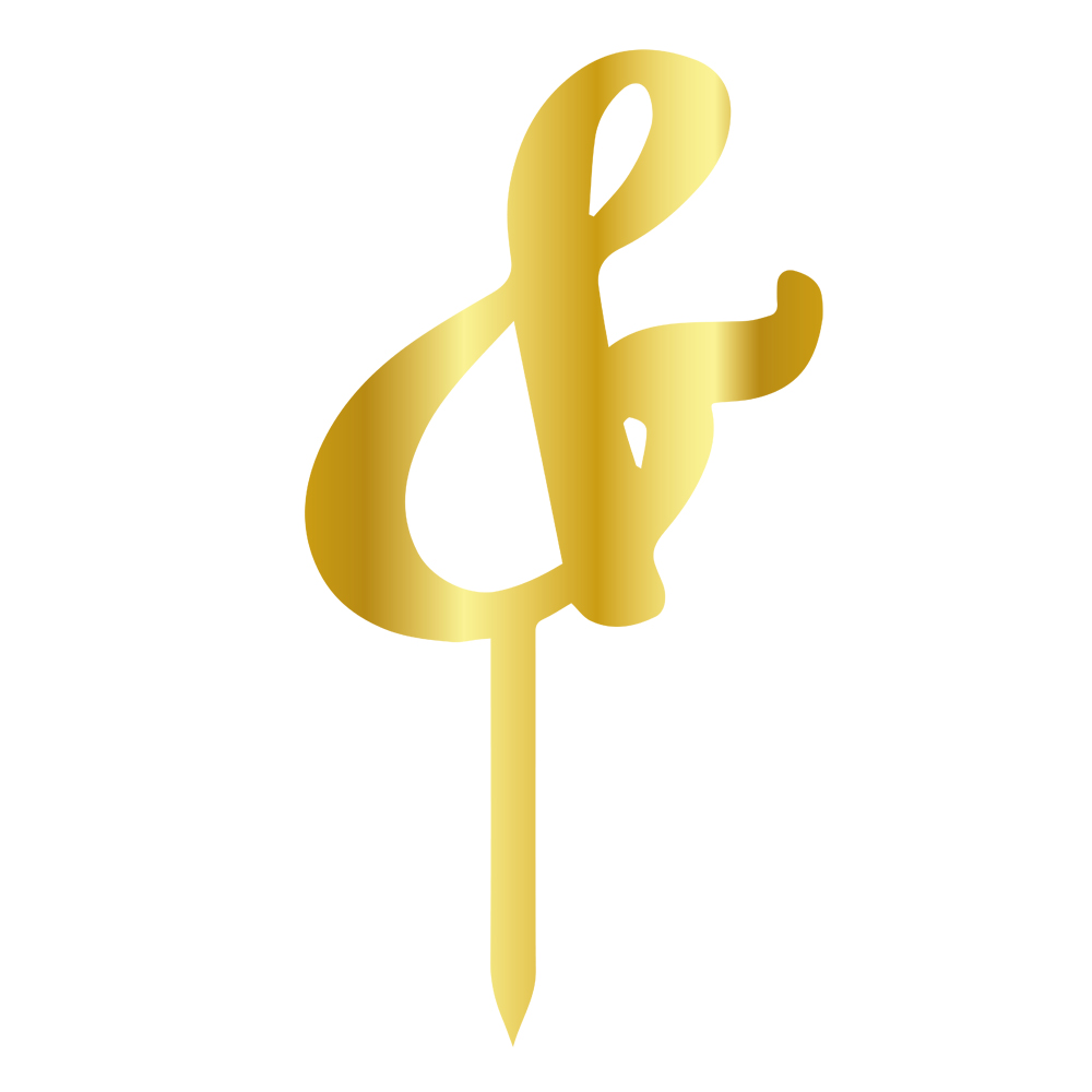 & SİGN, GOLDEN MİRROR, CAKE- TOPPER - 6 CM