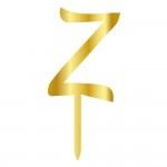 Z LETTER, GOLD MIRROR PLEXI, CAKETOPPER - 6 CM 
