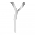 Y LETTER, SILVER MIRROR PLEXI, CAKETOPPER - 6 CM 